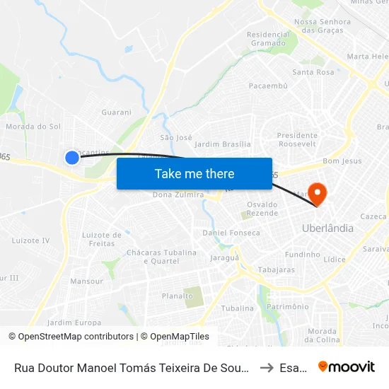 Rua Doutor Manoel Tomás Teixeira De Souza, 405 to Esamc map