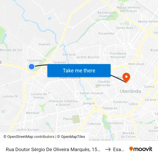 Rua Doutor Sérgio De Oliveira Marquês, 156-220 to Esamc map