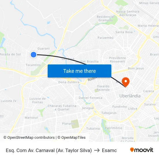 Esq. Com Av. Carnaval (Av. Taylor Silva) to Esamc map