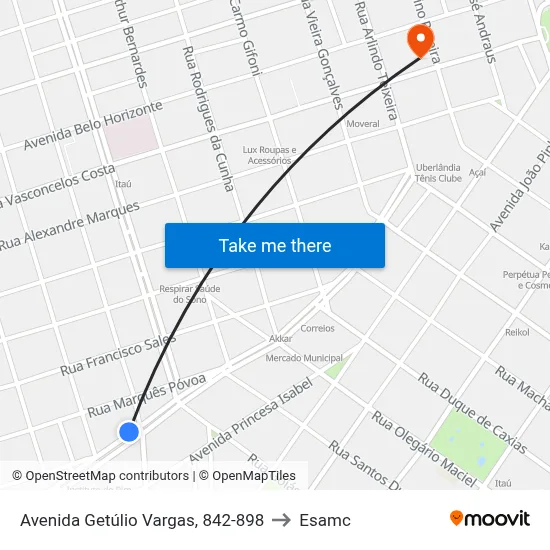 Avenida Getúlio Vargas, 842-898 to Esamc map