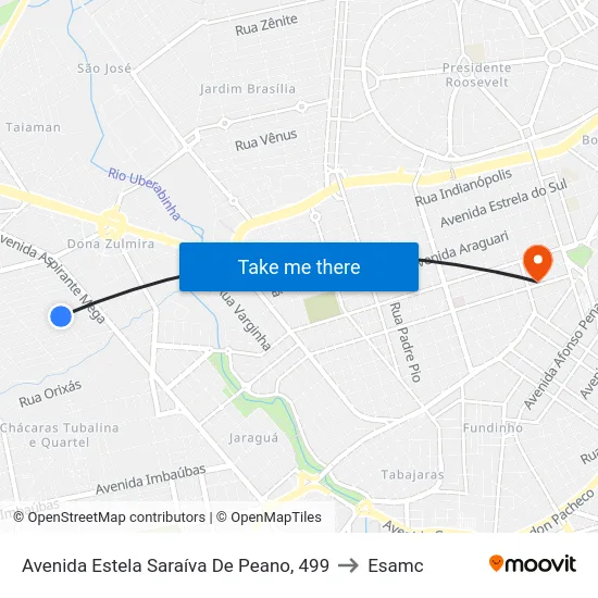 Avenida Estela Saraíva De Peano, 499 to Esamc map