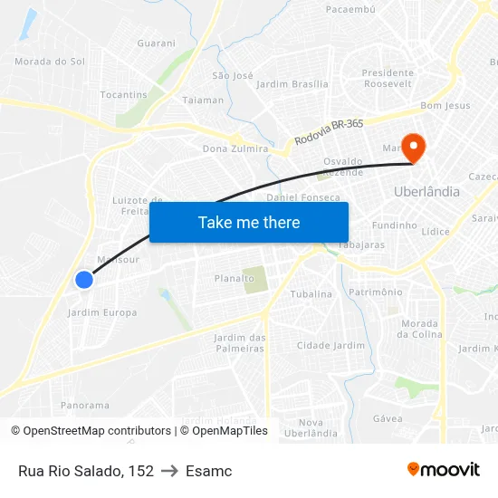 Rua Rio Salado, 152 to Esamc map