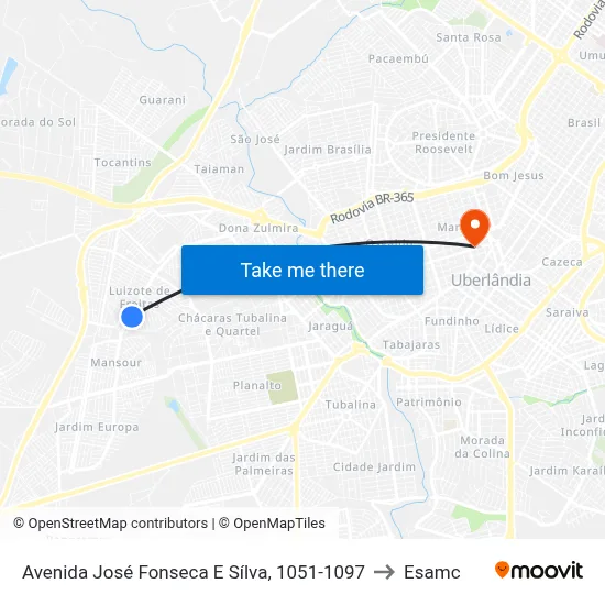 Avenida José Fonseca E Sílva, 1051-1097 to Esamc map