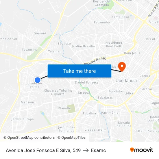 Avenida José Fonseca E Sílva, 549 to Esamc map