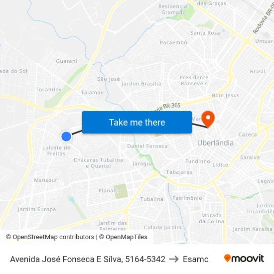 Avenida José Fonseca E Sílva, 5164-5342 to Esamc map