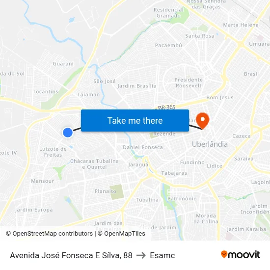 Avenida José Fonseca E Sílva, 88 to Esamc map