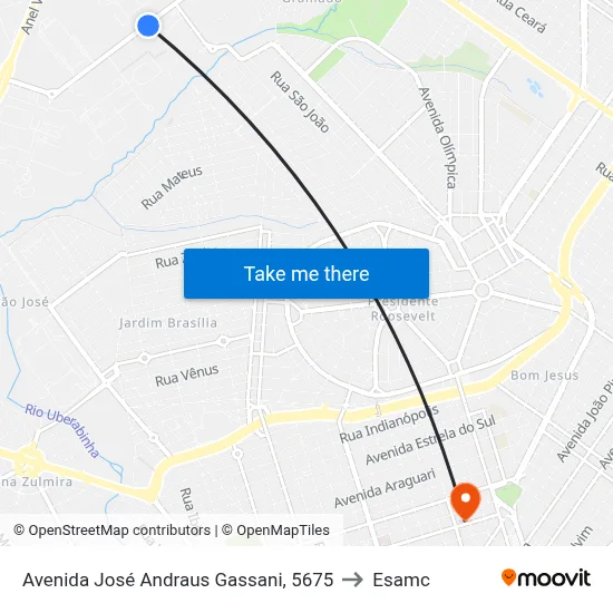 Avenida José Andraus Gassani, 5675 to Esamc map