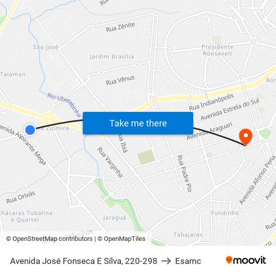Avenida José Fonseca E Sílva, 220-298 to Esamc map