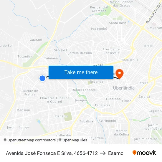 Avenida José Fonseca E Sílva, 4656-4712 to Esamc map