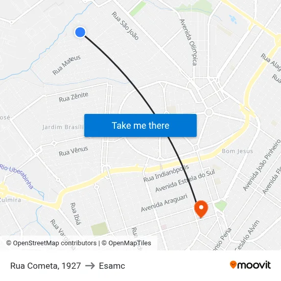 Rua Cometa, 1927 to Esamc map