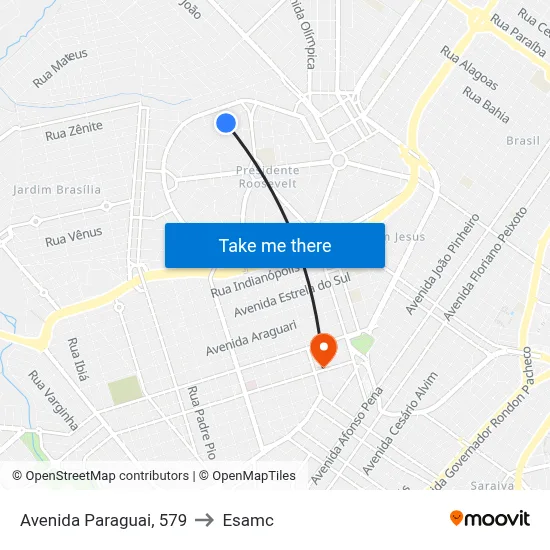 Avenida Paraguai, 579 to Esamc map