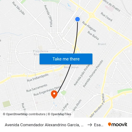 Avenida Comendador Alexandrino García, 788 to Esamc map