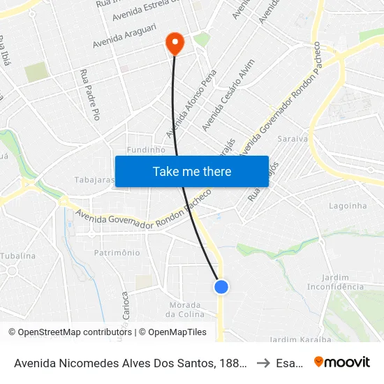 Avenida Nicomedes Alves Dos Santos, 1887-1965 to Esamc map