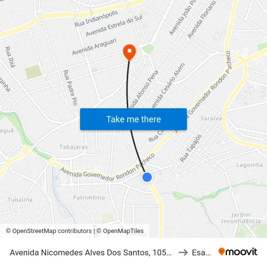 Avenida Nicomedes Alves Dos Santos, 1053-1115 to Esamc map