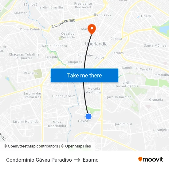 Condomínio Gávea Paradiso to Esamc map