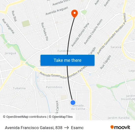 Avenida Francisco Galassi, 838 to Esamc map