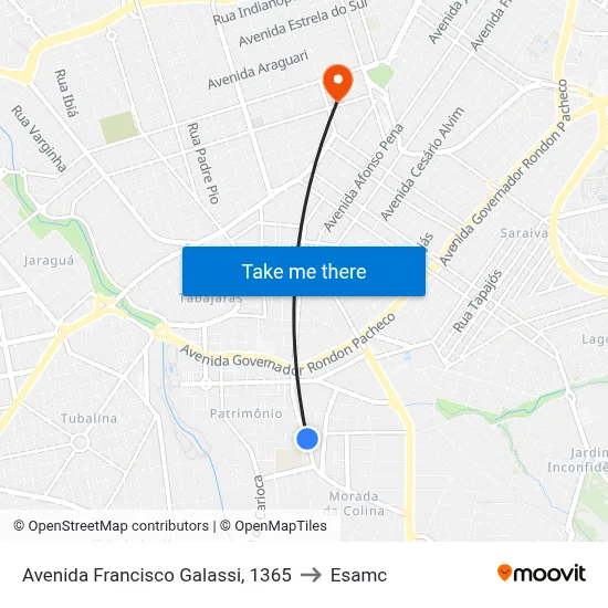 Avenida Francisco Galassi, 1365 to Esamc map
