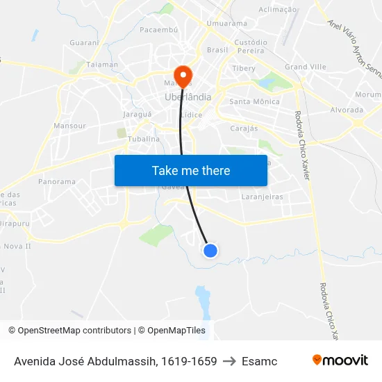 Avenida José Abdulmassih, 1619-1659 to Esamc map