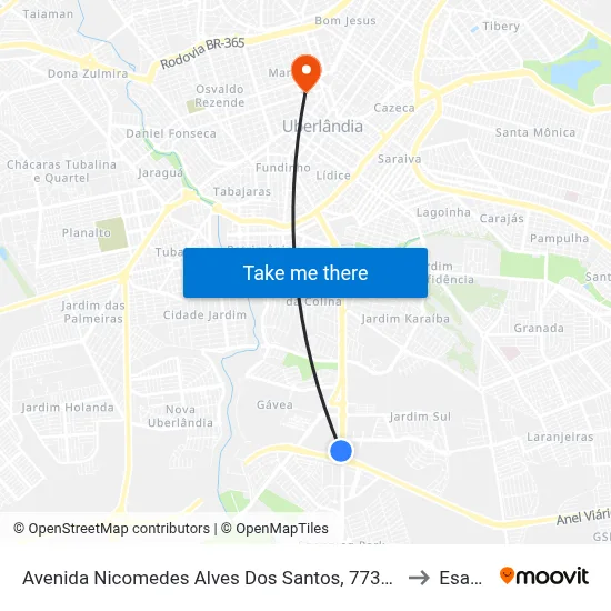 Avenida Nicomedes Alves Dos Santos, 7734-8044 to Esamc map