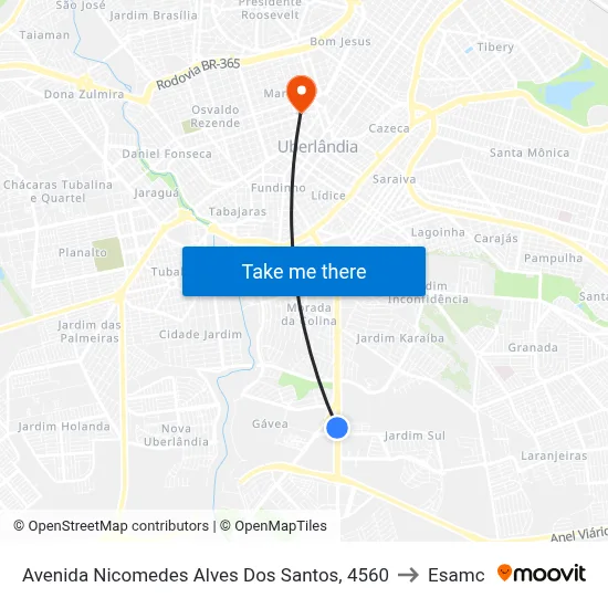 Avenida Nicomedes Alves Dos Santos, 4560 to Esamc map