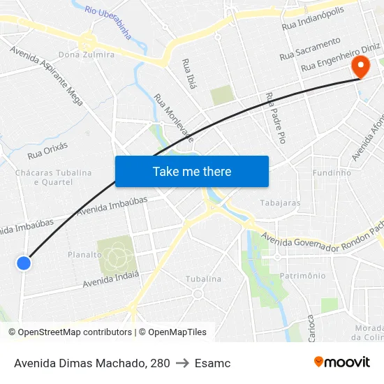 Avenida Dimas Machado, 280 to Esamc map