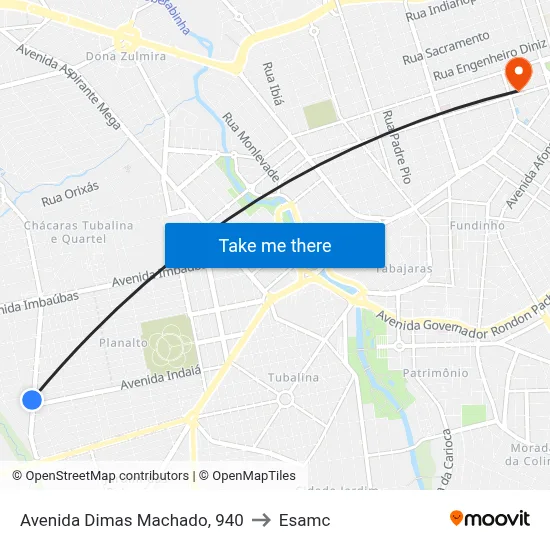 Avenida Dimas Machado, 940 to Esamc map
