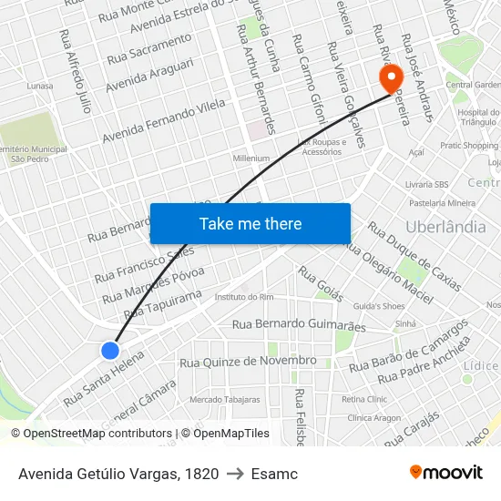 Avenida Getúlio Vargas, 1820 to Esamc map