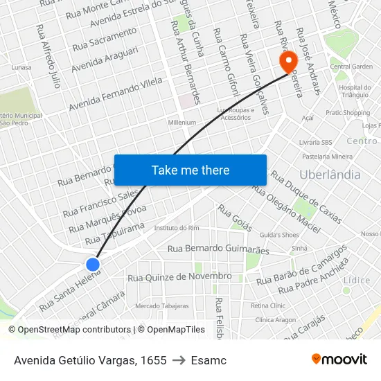 Avenida Getúlio Vargas, 1655 to Esamc map