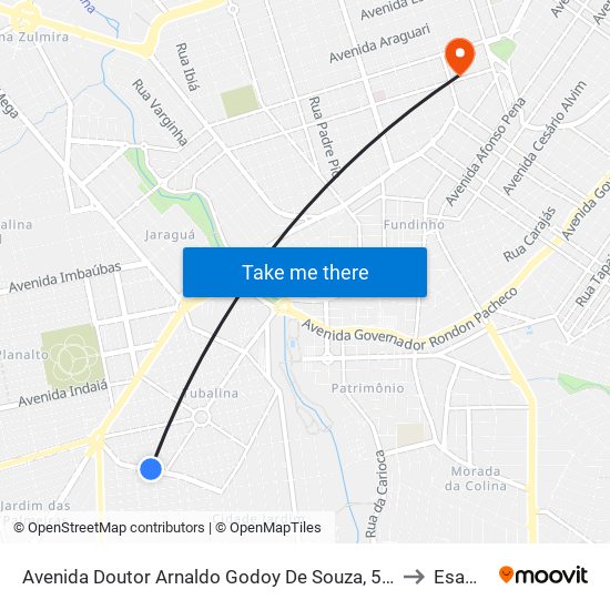 Avenida Doutor Arnaldo Godoy De Souza, 582 to Esamc map