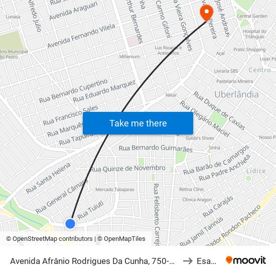 Avenida Afrânio Rodrigues Da Cunha, 750-772 to Esamc map