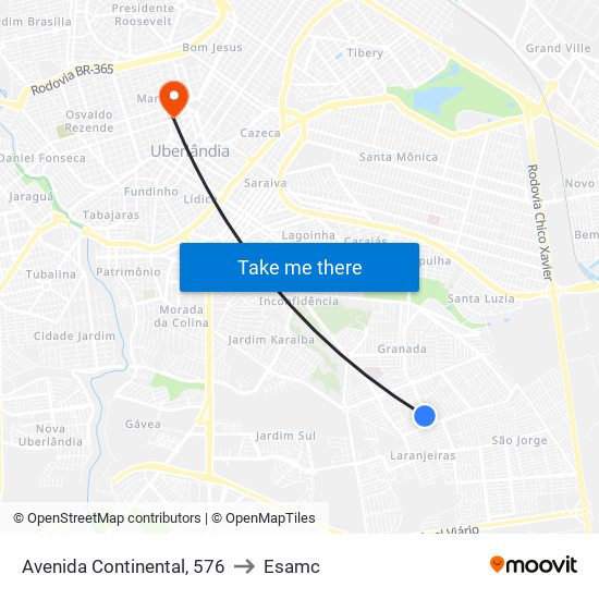 Avenida Continental, 576 to Esamc map