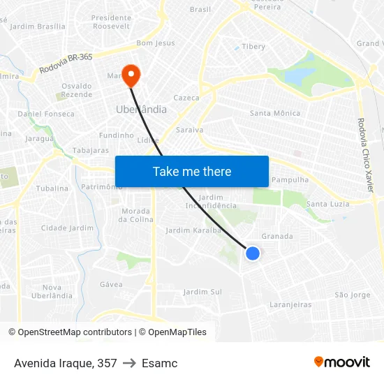 Avenida Iraque, 357 to Esamc map