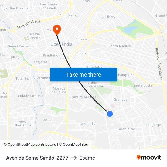 Avenida Seme Simão, 2277 to Esamc map