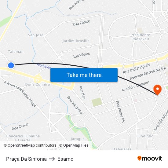 Praça Da Sinfonia to Esamc map