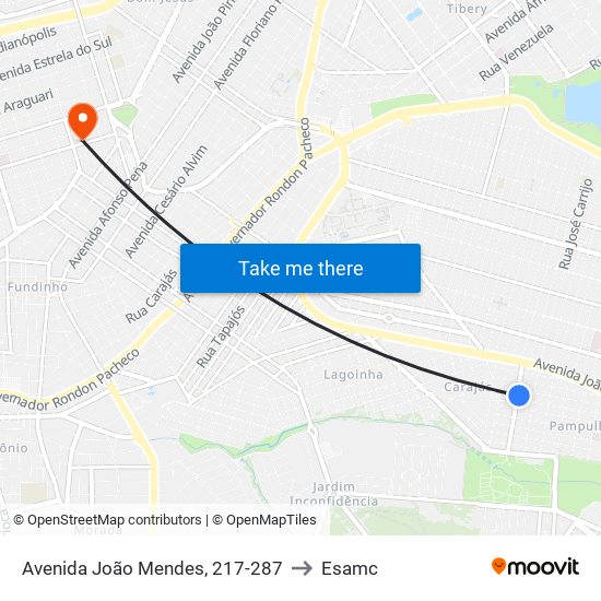 Avenida João Mendes, 217-287 to Esamc map