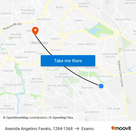 Avenida Angelino Favato, 1284-1368 to Esamc map
