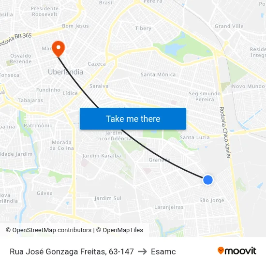 Rua José Gonzaga Freitas, 63-147 to Esamc map