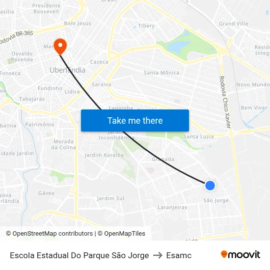 Escola Estadual Do Parque São Jorge to Esamc map