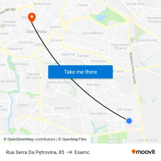 Rua Serra Da Pętrovina, 85 to Esamc map