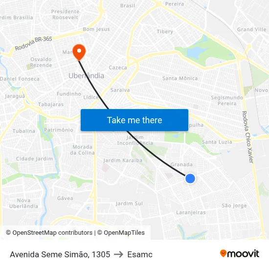 Avenida Seme Simão, 1305 to Esamc map