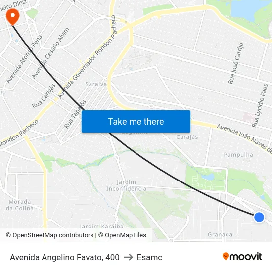 Avenida Angelino Favato, 400 to Esamc map