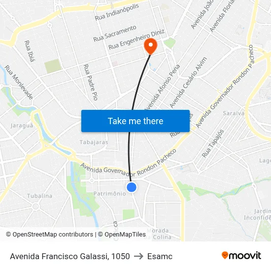 Avenida Francisco Galassi, 1050 to Esamc map