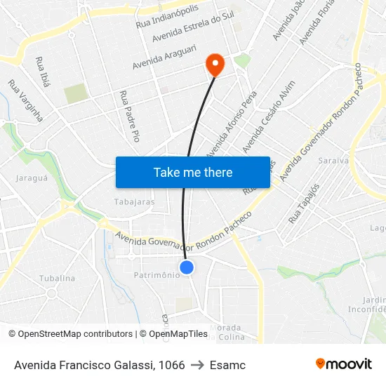 Avenida Francisco Galassi, 1066 to Esamc map
