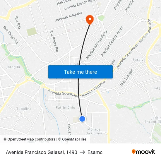 Avenida Francisco Galassi, 1490 to Esamc map