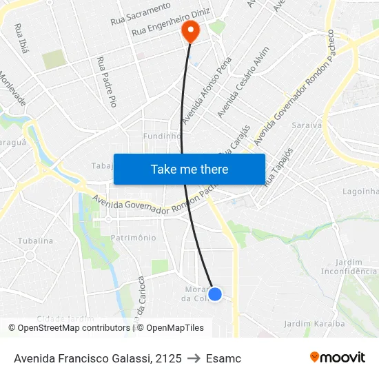 Avenida Francisco Galassi, 2125 to Esamc map