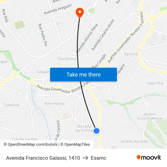 Avenida Francisco Galassi, 1410 to Esamc map