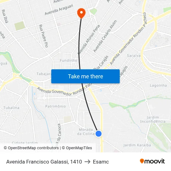 Avenida Francisco Galassi, 1410 to Esamc map