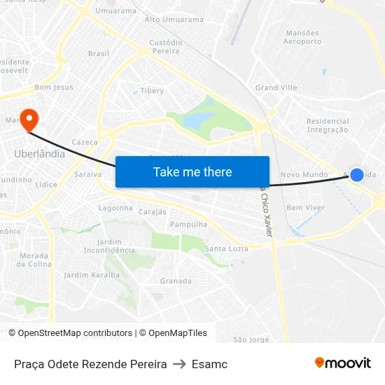 Praça Odete Rezende Pereira to Esamc map