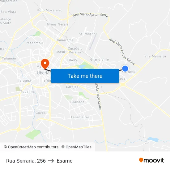 Rua Serraria, 256 to Esamc map