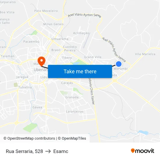 Rua Serraria, 528 to Esamc map